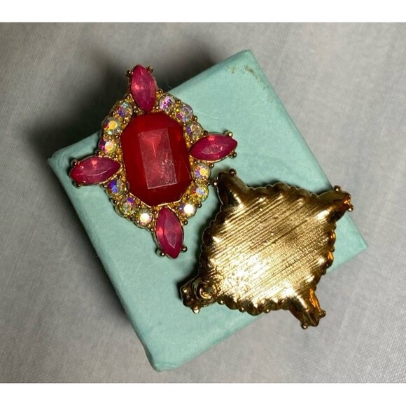 Vintage Joann Rivers Pink Tourmaline Earrings NWOT - Picture 8 of 12